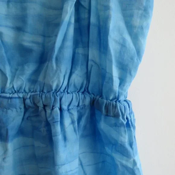 ANTHROPOLOGIE LILKA White Blue Swimming Pool Resort Cotton Dress Cover Up Small - Picture 11 of 13